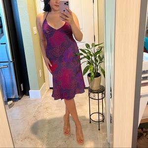 Beautiful 2000’s Y2K Express midi asymmetrical floral dress